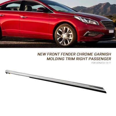 Guardabarros del pasajero delantero adorno cromado moldura moldura para Hyundai Sonata 2015-2017 Foto 1 de 4