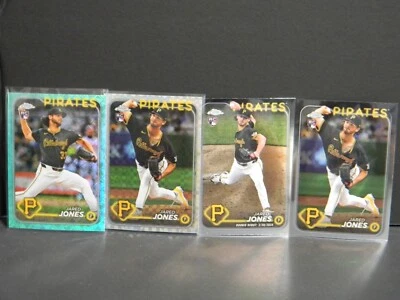 2024 Topps Chrome Logofractor / Update Jared Jones 4 card RC Aqua /199, XFractor - Image 1 of 4