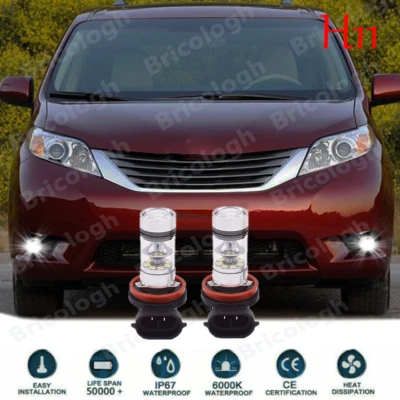 Kits de faros antiniebla LED delanteros 2x 6000K para Toyota Sienna 2011-2019 Foto 1 de 4