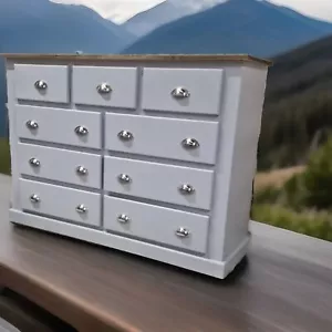 HANDMADE AYLESBURY NEXT GREY DARK OAK SILVER CUP H 6+3 CHEST OF DRAWERS ASSEMBL - Picture 1 of 3