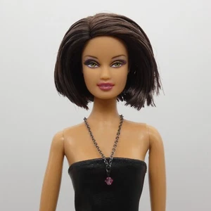 Necklace for Barbie Integrity Toys Doll Pink Crystal Pendant Silver Chain - Picture 1 of 7