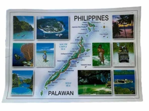 PHILIPPINES-PALAWAN Map Topographical Photo Postcard. 6 1/2 x 5” M. Kutrowski - Picture 1 of 7
