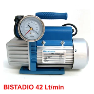 Pompa vuoto bistadio 42 Lt/min elettrovalvola e vacuometro - Foto 1 di 4