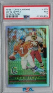 1996 Topps Chrome 115 John Elway Refractor PSA 7 POP 1 Higher 15 3644* - Bild 1 von 2