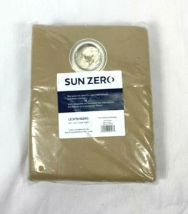 Sun Zero Brown Saxon Taupe Blackout Grommet Curtain Panel, 54"x63" - Picture 1 of 2