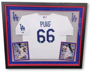 Yasiel Puig Autographed Jersey Los Angeles Dodgers Custom Framed MLB Fanatics - Picture 1 of 6