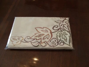 NWT 102" SIZE PENNY'S CHRIS MADDEN IVORY WITH LEAVES TABLECLOTH - NEW IN PKG! - Picture 1 of 1