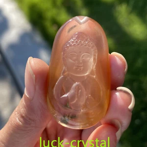 Ciondolo Cristallo Intagliato A Mano Quarzo Capelli di Coniglio Rosso Naturale Guarigione 1pz,xx21 - Foto 1 di 11