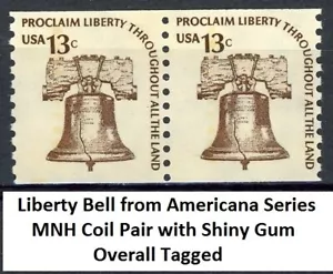 LIBERTY BELL Scott's 1618 Coil Pair $.13 MNH Very Fine Centering Full Perfs - Picture 1 of 2