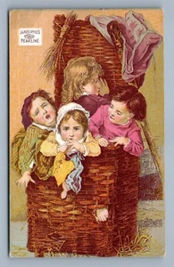 TARJETA COMERCIAL VICTORIANA MANCHESTER NH CACHORROS EN JABÓN - Imagen 1 de 2