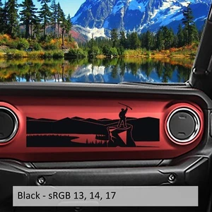 Dashboard Decal for Wrangler Gladiator JL JLU JT - Mountaineer Overlooking River - Foto 1 di 10