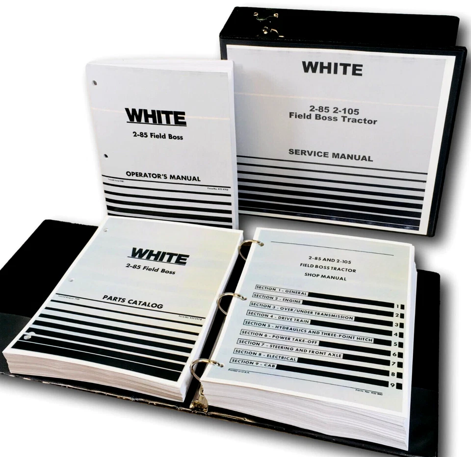 White 2-85 Field Boss Tractor Service Parts Operators Manual Set Repair Workshop - Image 1 of 4