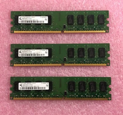 3 X 2GB QIMONDA PC2-6400 DDR2-800 NON-ECC MEMORY HYS64T256020EU-2.5-C2 6GB TOTAL - Image 1 of 2