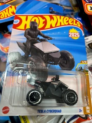 Hot Wheels TESLA CYBERQUAD, Silver, 2025 D-Case, * BOX SHIPPING * - Image 1 of 3