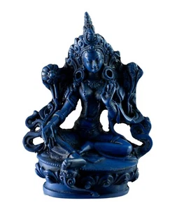 Estatua Diosa Tara Verde Budista De Resina Buda Azul 11CM #234 - Picture 1 of 6