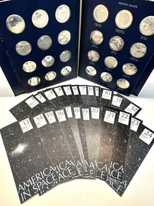 AMERICA IN SPACE Sterling Silver First Edition 24 COINS Medals Complete Booklets - Picture 1 of 24