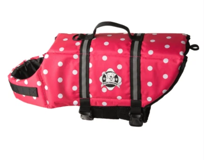Paws Aboard Doggy Life Jacket Pink Polka Dot (Large) NEW - Image 1 of 3