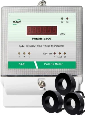 DAE P256-200-S KIT,200A,277/480v,UL, RS485, kWh Smart Submeter, 3Phase, 3 CTs - Image 1 of 4