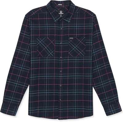 VOLCOM NETASTONE Men's L/S Flannel Shirt - NVY - Size XL - NWT - Image 1 of 3