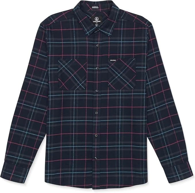 VOLCOM NETASTONE Men's L/S Flannel Shirt - NVY - Size Medium - NWT - Image 1 of 3