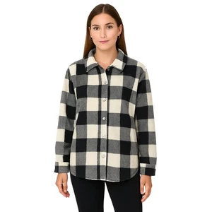 Denim & Co. Petite Fleece Bonded with Sherpa in Natur NEU Petite Small  - Bild 1 von 2