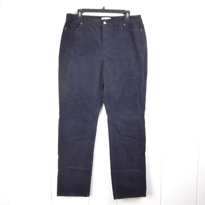 Pantalones Coldwater Creek para mujer talla 12 pana ajustados rectos tiro alto preppy informales Foto 1 de 4