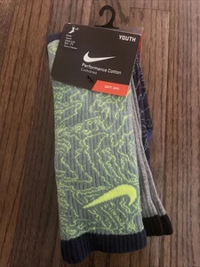 Nike Youth Performance Cotton Socks 5Y-7Y, 3 Pairs - Picture 1 of 2