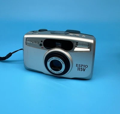 Pentax Espio 115V 35mm Point & Shoot Film Camera, Silver – Tested - Image 1 of 4