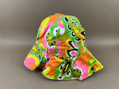 Sombrero para sol vintage años 60 extra pequeño (6-1/2 ish) groovy flower power bucket Foto 1 de 4