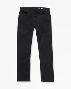 VOLCOM - Mens Solver Jeans - Black Out - Casual Denim Trousers - Picture 1 of 8