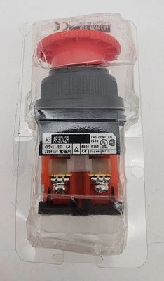 FUJI ELECTRIC AR30V2R-02R EMERGENCY STOP PUSH-LOCK TURN-RESET AR30V2R02R - Image 1 of 2