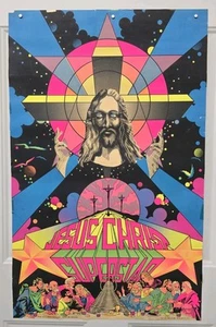 Vintage JESUS CHRIST SUPERSTAR blacklight poster Last Supper Third Eye 1971 - Picture 1 of 8