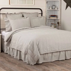 Hatteras Seersucker Blue Ticking Stripe California King Quilt Coverlet 130Wx115L - Picture 1 of 6