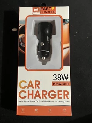 Dual USB PD 20W+QC3.0 Type-C Car Charger Fast Charge Adapter For iPhone 14 13 12 - Image 1 of 4