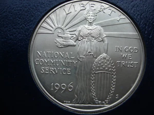 1996-S COMMUNITY SERVICE BU UNC COMMEMORATIVE SILVER DOLLAR - L1424 - Picture 1 of 2