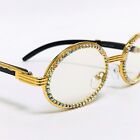 Hip Hop Herren Sonnenbrille klare Gläser Rap Mode Designer Farbtöne Strass Gläser