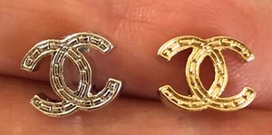 Chanel Iconic Gold & Silver CC Piercing Earrings USED FREE US S/H - Picture 1 of 6