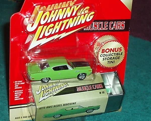 JOHNNY LIGHTNING 1970 AMC REBEL STREET MACHINE w PRO COLLECTOR TIN 1/64 - Picture 1 of 8