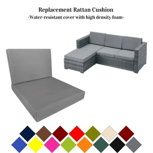 Rattan Replacement Seat Pad Outdoor Water-resistant zipped thick Pad 6 8 10 cm - Picture 1 of 22