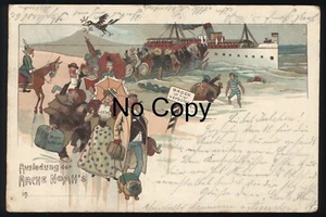 #96 AK Litho Humor Ausladung der Arche Noahs gel.1899 - Bild 1 von 2