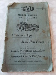 Levis Motor Cycles O.H.V Models Handbook 1950's - Picture 1 of 3