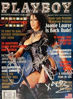 PSA ADN ✍️ “Chyna” Joanie Laurer Firmado Enero 2002 Revista Playboy WWE WWF Diva Foto 1 de 2