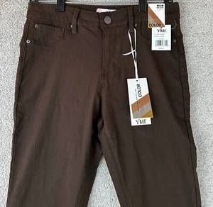 YMI Jeans Womens L Brown Clove Forever Color Stretch Denim Mid-Rise Skinny Pant - Picture 1 of 13