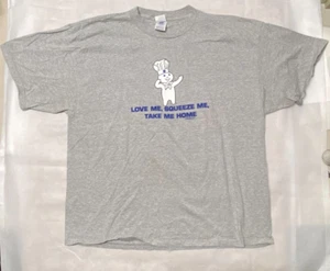 Poppin' Fresh Pillsbury Doughboy 2007 Retro Gray Graphic Shirt Size 2XL - Picture 1 of 5