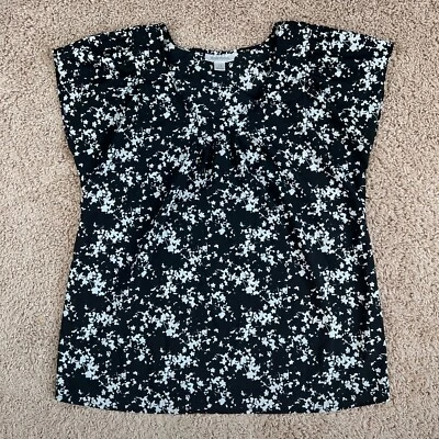 MOTHERHOOD MATERNITY Womens Black Floral Sleeveless Tunic L Scoop Neck - Image 1 of 4