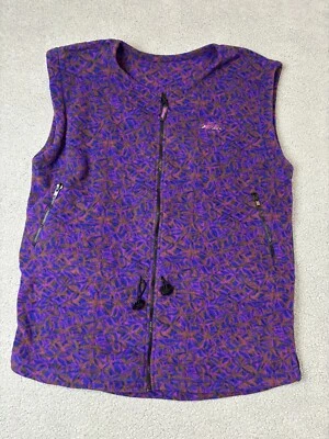 Brooks Running Vest Womens Y2k Vtg Medium Fleece Adjustable  Geometric Zip Multi - Image 1 of 4