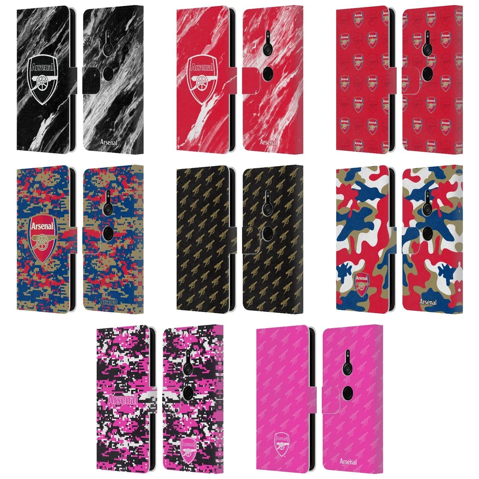 OFFICIAL ARSENAL FC CREST PATTERNS LEATHER BOOK WALLET CASE FOR SONY PHONES 1 - Image 1 of 4