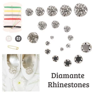 100x Plano Para Coser Diamante Cristal Vidrio Rhinestone Aplicación Mixto 3mm-10mm - Imagen 1 de 12