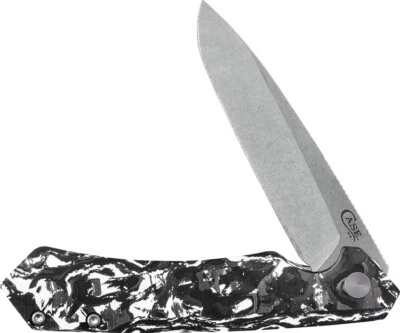 Case Cutlery Kinzua Framelock White CF & Aluminum Folding S35VN Knife 64802 - Image 1 of 4