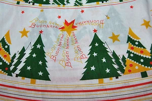 RARO Mantel Vintage Navidad BUON NATALE 62" X 93" Ovalado Sin Usar - Imagen 1 de 11